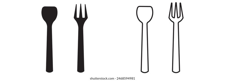 Cutlery icon. Spoon, forks, knife. restaurant business concept, vector illustration