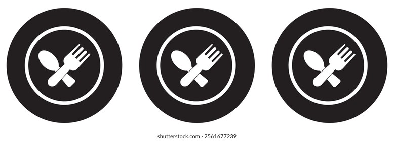 Cutlery icon. Spoon, forks, knife, plate. restaurant business concept, vector illustration