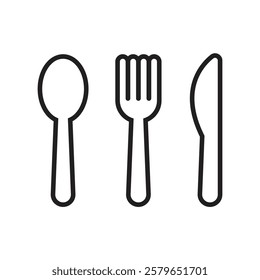 Cutlery icon. Spoon, forks, knife. restaurant business concept, vector illustration.