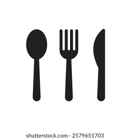 Cutlery icon. Spoon, forks, knife. restaurant business concept, vector illustration.