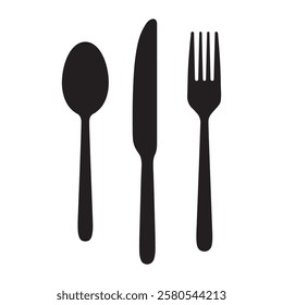 Cutlery icon. Spoon, forks, knife. restaurant business concept, vector illustration