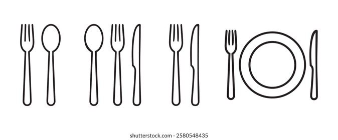 Cutlery icon. Spoon, forks, knife. restaurant business concept, vector illustration