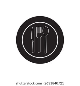 Cutlery icon. Spoon, forks, knife. restaurant business concept, vector illustration