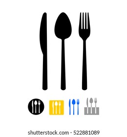 Cutlery - icon with spoon, knife and fork