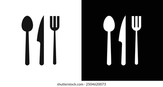 Cutlery icon Symbol mark in filled style