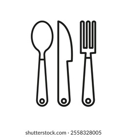 Cutlery icon Symbol mark in Outline style