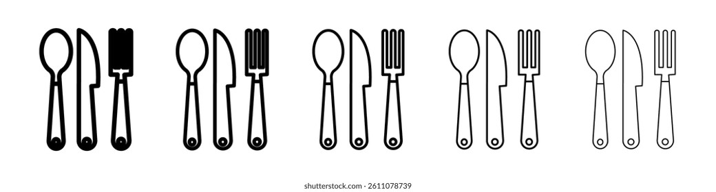 Cutlery icon Symbol mark in Outline style