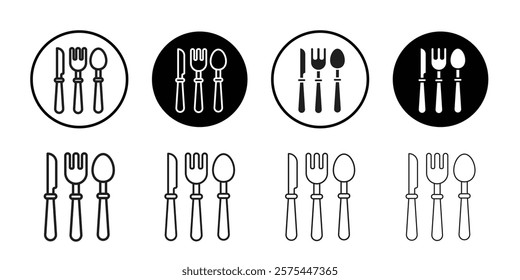 Cutlery icon Thin line art collection