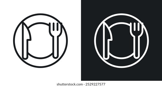 Cutlery icon in Thin line black color. flat simple vector symbols illustration.