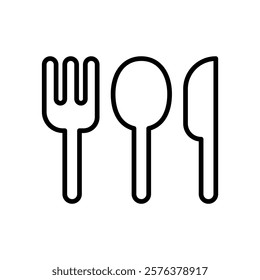 Cutlery icon in thin line style