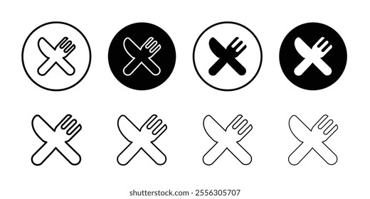 Cutlery icon Thin line vector illustration set