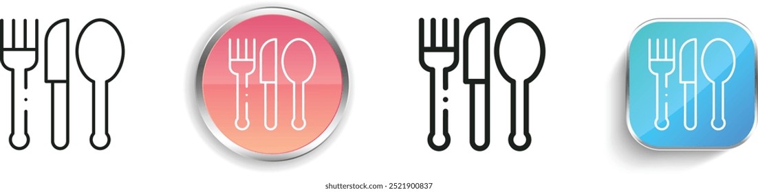 cutlery icon. Thin Linear, Regular and Button Style Design Isolated On White Background