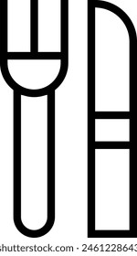 Bestecksymbol. Dünnes lineares Design isoliert auf weißem Hintergrund