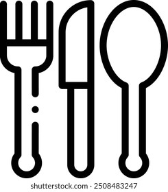 cutlery icon. Thin Linear Style Design Isolated On White Background