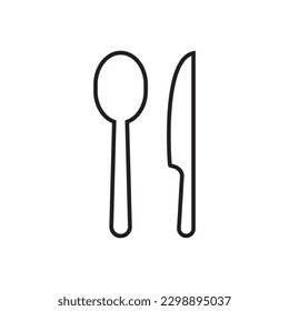 icono de cubiertos en diseño plano de moda
