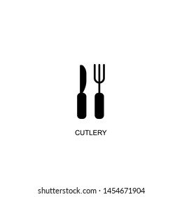 cutlery icon vector black design
