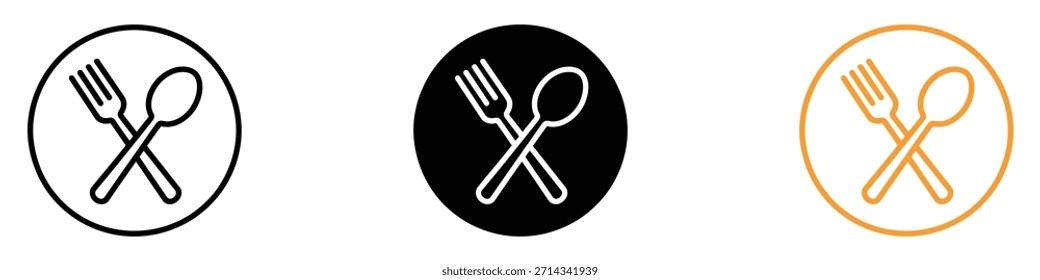 Besteck-Icon-Vektor. Speisemöglichkeiten, Restaurant-Verfügbarkeitssymbol. Vektorgrafik.