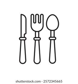 Cutlery icon Vector flat thin line illustration