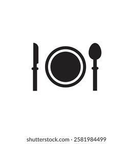Cutlery icon Vector flat thin line illustration