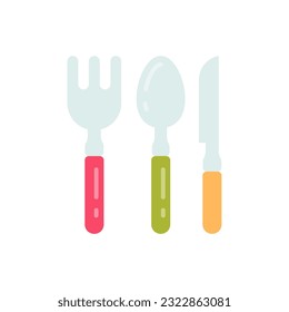 Icono de cubiertos en vector. Ilustración