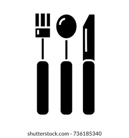 Cutlery Icon Vector Illustration Black Sign Stock Vector (Royalty Free ...