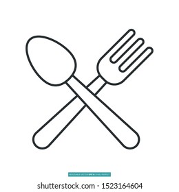 cutlery icon vector illustration logo template for many purpose. Isolated on white background.