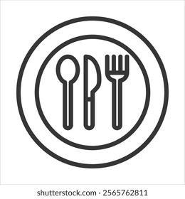 Cutlery Icon Vector Illustration Outline Style