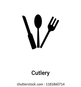 Cutlery icon vector isolated on white background, logo concept of Cutlery sign on transparent background, filled black symbol