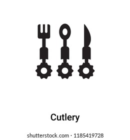 Cutlery icon vector isolated on white background, logo concept of Cutlery sign on transparent background, filled black symbol