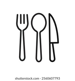 Cutlery icon vector line logo art