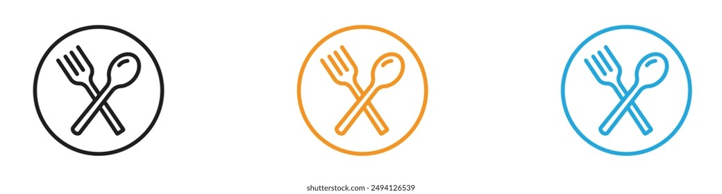 Cutlery icon vector logo set collection for web app ui