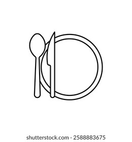 Cutlery icon Vector logo set flat