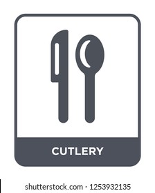cutlery icon vector on white background, cutlery trendy filled icons from Hotel and restaurant collection, cutlery simple element illustration