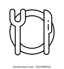 Cutlery icon vector strock illustration