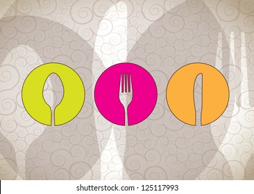 Cutlery icons over white background vector illustration