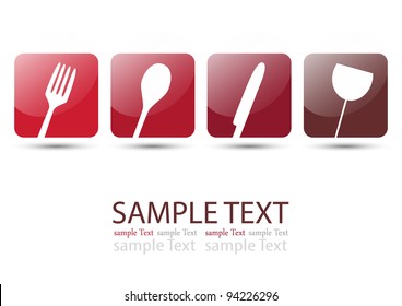 Cutlery icons red