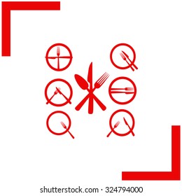 Cutlery Icons Set.