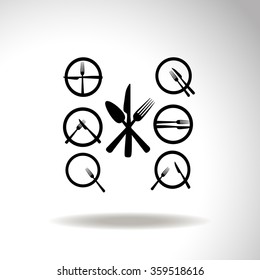 Cutlery Icons Set.