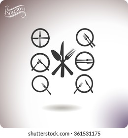 Cutlery Icons Set.