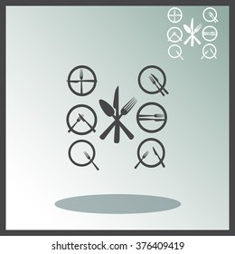 Cutlery Icons Set.