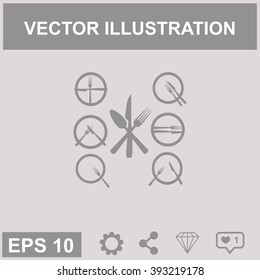 Cutlery Icons Set.