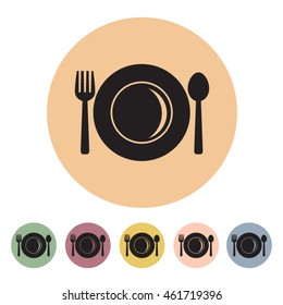 Cutlery icons set.Vector illustration
