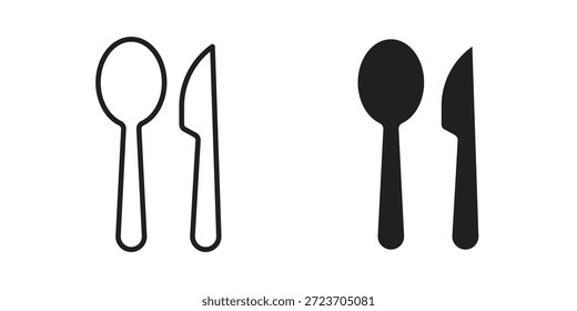 Besteck-Icons Vektorsammlung für Web-Designs. Flache Symbole