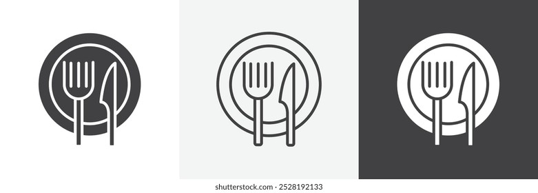 Cutlery icon.Trendy moderna plana linear vetor ilustração no fundo branco.