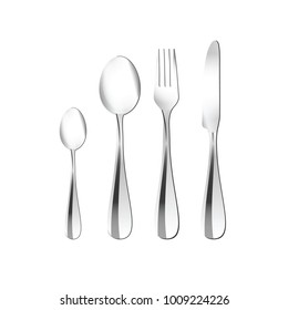 cutlery illustration in silver for table in restaurant