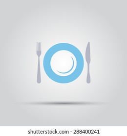 Cutlery isolated vector colored icon