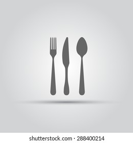 Cutlery isolated vector silhouette