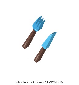 Cutlery isometric left top view 3D icon