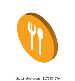 Cutlery isometric left top view 3D icon