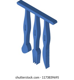 Cutlery isometric left top view 3D icon